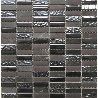 Zidni mozaik Natura Black 30x30 Natura Black staklo-kamen mozaik pločice 30x30