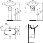 I. Life Polustub Beli - T471301 tehnički crtež