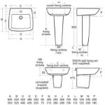 Stub za lavabo Ventuno T408701 tehnički crtež