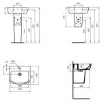 Ideal Standard polustub za lavabo beli