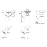 konzolni lavabo beli – zidna montaža 50x42
