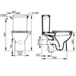 Tehnički crtež WC šolje Gemma 2 sa dimenzijama