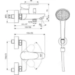 Slavine za kupatilo I Cerafine O za tuš i kadu sa priborom BC706XG