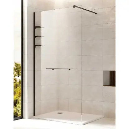 Walk in Matt Black 90x195 leva Tuš kabine I Walk in black 90x195 leva