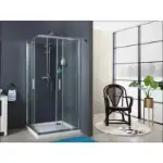 Fonte Tuš Kabina Srebrna Providna 80x80