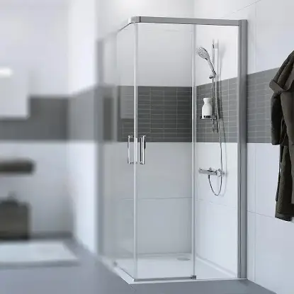 Klizna tuš vrata sa sigurnosnim staklom i ručkom hüppe classics 2 kvadratna klizna vrata 70x190 cm