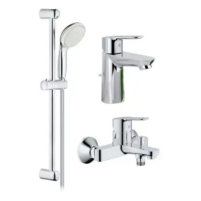 Bauedge komplet – slavina za lavabo, kadu i tuš Grohe Bauedge set slavina i tuš šipka