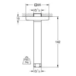 Plafonski nosač tuša sa kvadratnom rozetom Grohe