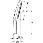Tuš ručica Grohe 3 mlaza graphite