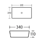 Beli pravougaoni lavabo 61 cm