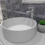 okrugli beli lavabo 36x36