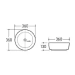 Premium Umivaonik Smile 8 E-6259 Sivi (360x360x130)