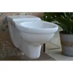 Ovalna viseća WC šolja bela