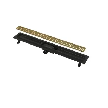 Apz10 Black 650 Brass Linijska Tuš Kanalica Apz10 Black 650 Brass Linijska Tuš Kanalica