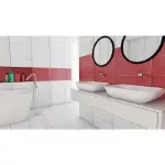 Crvena pločica sa čipkastim floralnim reljefom