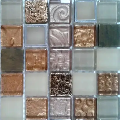 Mozaik pločica sa metalik detaljima Desert Sand stakleni mozaik pločica 30x30