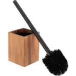kvadratna četka za toalet sa drvenim izgledom