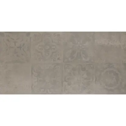 Decor Street Grey 29,5x59 – beton stil + dekor Siva podna pločica sa ornamentima