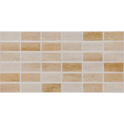 Decor Travertino Beige P 25x50 – kupatilski mozaik Bež dekor pločica sa mozaik efektom