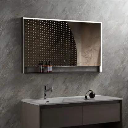 Ogledalo 475010 120x70 sa Etažerom Black Ogledalo 475010 120x70 sa Etažerom Black