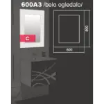 zidno ogledalo Romana 600A3 belo