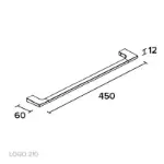 zidni metalni držač za peškire crne boje