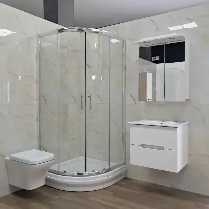 Fonte Tuš Kabina Srebrna Providna H185 R90 Tuš kabine I Srebrna providna h185 r90