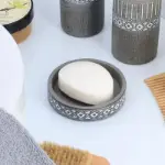 Držač sapuna geometrijski dizajn siva boja