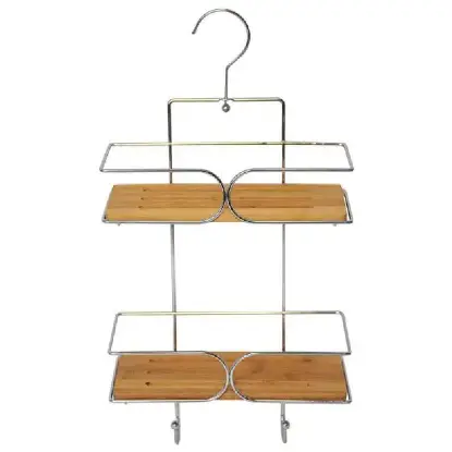 Tendance Dvostruka Viseća Polica 25x11x50cm MDF/Bambus Hrom 9117195 Dvostruka viseća polica bambus hrom
