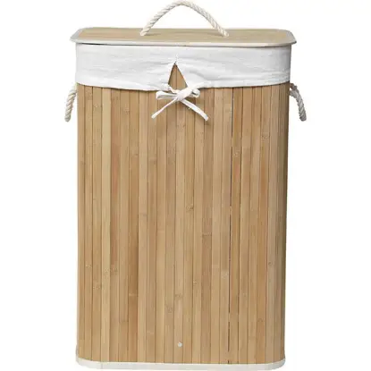 Tendance Korpa za Veš sa Platnenom Vrećom Četvrtasta 30x40x60cm Bambus 8709195 Tendance Korpa za Veš sa Platnenom Vrećom Četvrtasta 30x40x60cm Bambus 8709195