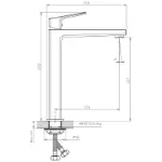 Moderna stojeća slavina Cubo siva