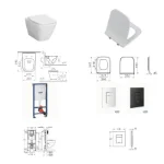 Grohe i Vitra Konzolni set Bela tipka 38536001,38732SH0,191-003R009,7082B003-0075