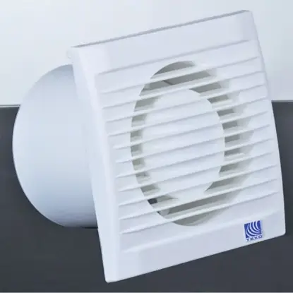 Kupatilski ventilator sa zaštitnom rešetkom Texo ventilator Fi 100 sa klapnom – beli model