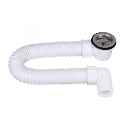 Fleksibilni sifon za tuš kadu bela plastika