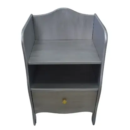 Kupatilski ormarić siva boja sa zlatnom ručicom Kupatilski ormarić sa policom i fiokom