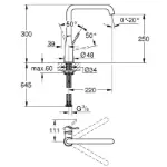 Crna kuhinjska slavina Essence 30505KF0