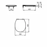 Connect Air WC Daska Sandwich E036501 tehnički crtež