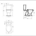 Monoblok WC šolja Simplon model tehnički crtež