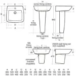 Ventuno Lavabo 60 T043201 tehnički crtež
