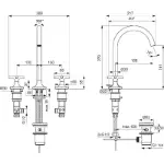 Tehnički crtež Joy Baterija sa tri Rupe BD143AA