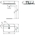 Nadgradni lavabo Ideal Standard 55 cm