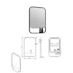 Ogledalo 60×90 LED crni etažer