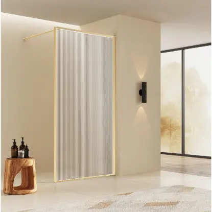 NAN6310-4 Walk In 100×195 rebrasto staklo Walk in tuš kabina 100x195 EasyClean zlatni ram