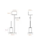 WC četka sa policom hrom metal