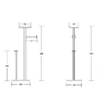 Držač Toalet Papira Stojeći sa Policom WT-818-B Black