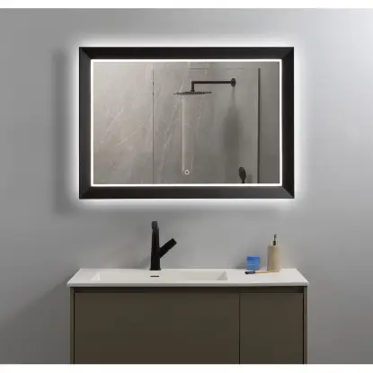 Ogledalo 475016 100x70 Black LED ogledalo crni okvir 100x70