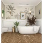 braon podna pločica dizajn riblje kosti