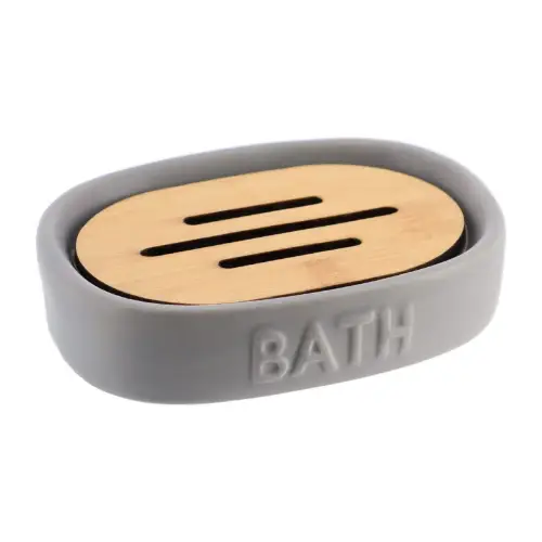 Слика на Држач за Сапун Доломит/Бамбус Сиви 6493260