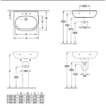 Ovalni konzolni lavabo 60x49 cm