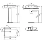 Viseći lavabo Conca 60x45 cm beli sjaj